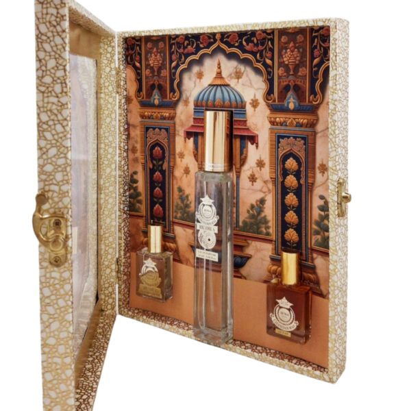 Sandalwood lover gift set of 3 pieces. Iena chandan raj pure sandalwood oil and eau de parfum. Gift for women and mens | Corporate gift | Luxury attar perfume gift set. - Image 6