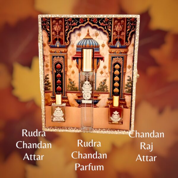 Sandalwood lover gift set of 3 pieces. Iena chandan raj pure sandalwood oil and eau de parfum. Gift for women and mens | Corporate gift | Luxury attar perfume gift set. - Image 2